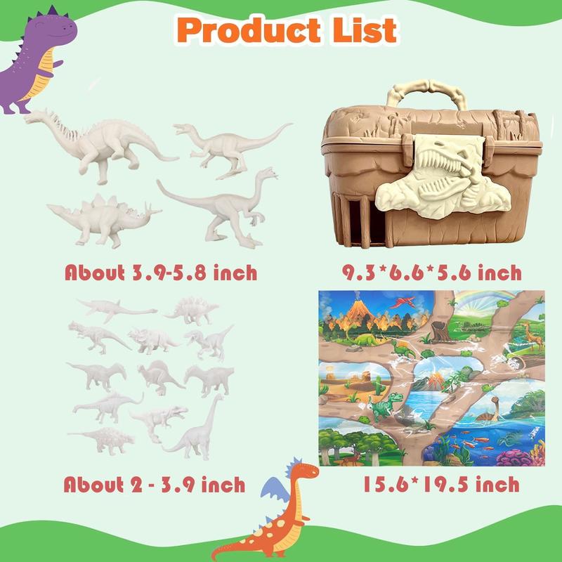 Kids Arts Crafts Set Dinosaur Toys Painting Kit, Creative Fun Dinosaur Fossil Digging Kit, Dinosaur Toys for Kids 4 5 6 7 8 9 10 Years Old