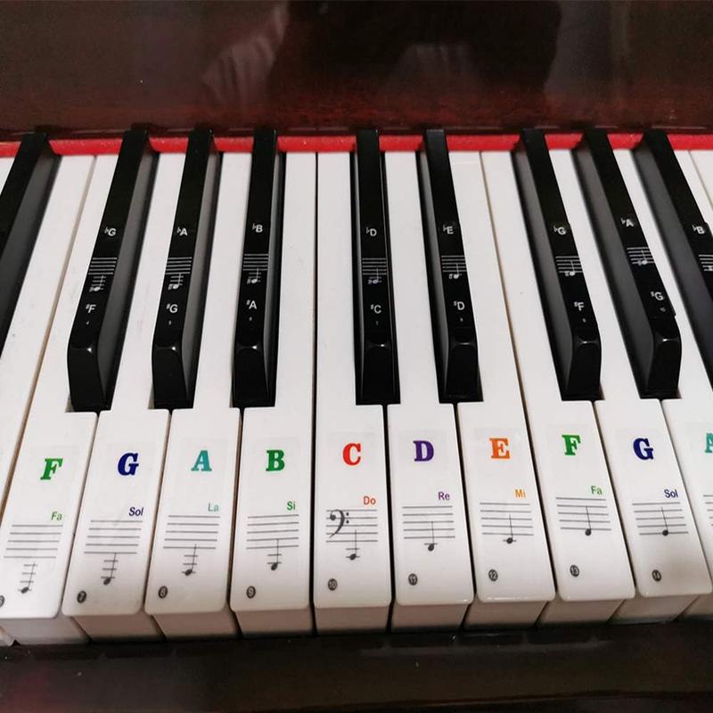 Piano Stickers for ,  Colorful Piano Keyboard Stickers for 88 61 54 49 Full Set Stickers Removable and Transparent, Leaves No , Ideal for Piano Beginners Learning Piano or Keyboard