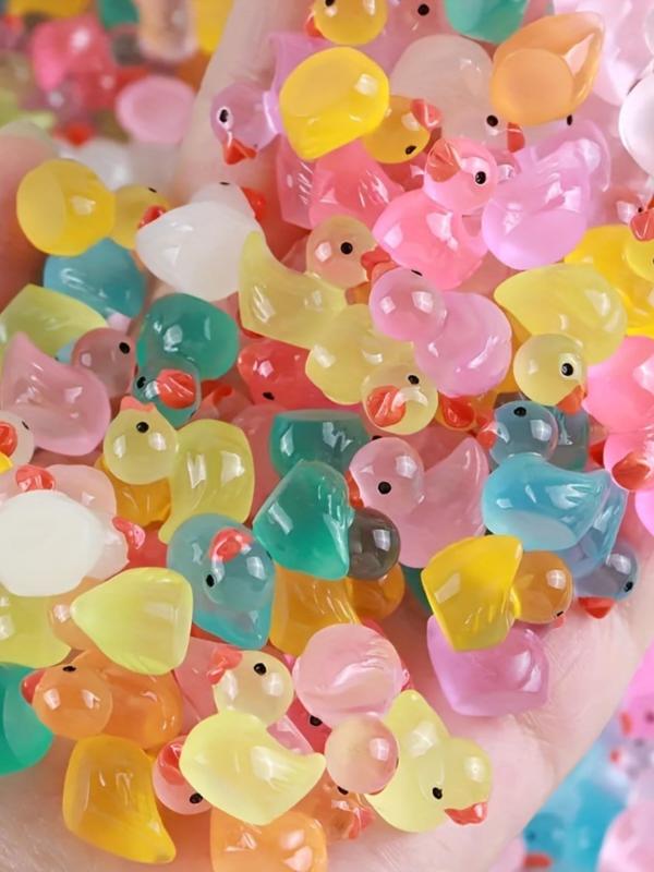 Glow in The Dark Duck Beads, Cute Mini Resin Duck Beads, DIY Jewelry Making Supplies for Bracelet Necklace Earrings