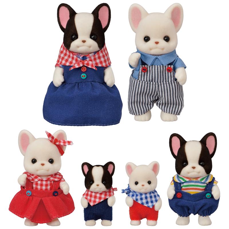 Calico Critters French Bulldog Family, Set of 6 Collectible Doll Figures, Online Exclusive