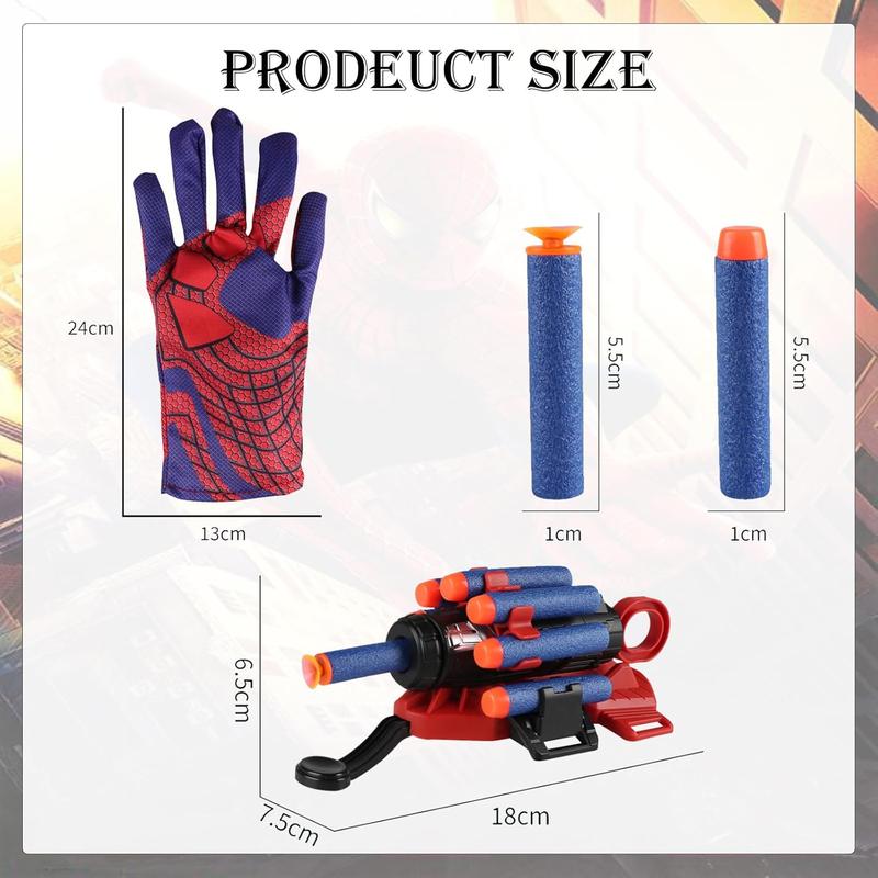 Spider Gloves Man Web Shooter Toy, Spider Kids Plastic Superhero Launcher Glove Hero Movie Launcher with Wrist Toy Set Funny Decorate Children Educational Toys, Spider Toy