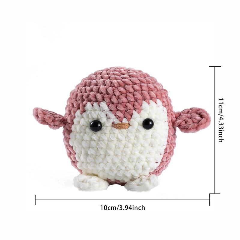 Penguin Pattern Crochet Kit, DIY Handmade Knitting Set with Random Color Accessories, Knitting Toy for Adults & Beginners