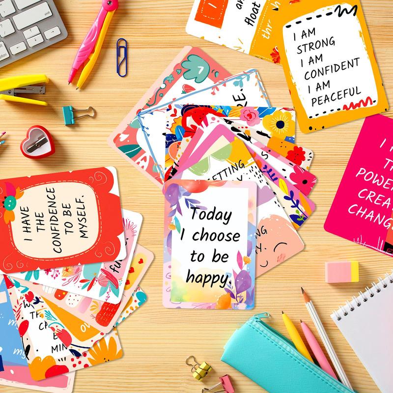 English Workplace Motivational Cards, 50pcs set Self-discipline Text Motivational Quotes Positive Energy Postcards, Greeting Cards