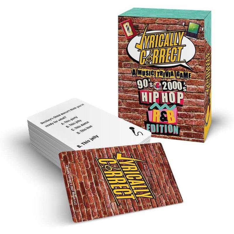 Lyrically Correct Music Trivia Card Game | Multi-Generational Family Gatherings, Adult Game Night and Fun Trivia (90's and 2000's Hip Hop and R&B)