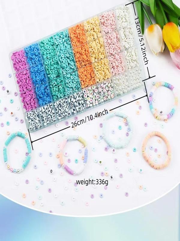 DIY Beading Kit, 1 Box Colorful Beads & Letter Beads & Tools, Jewelry Making Kit for Bracelet & Necklace Making