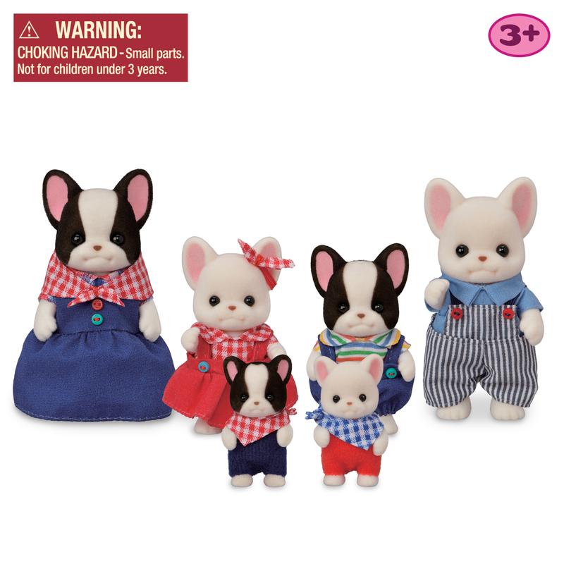 Calico Critters French Bulldog Family, Set of 6 Collectible Doll Figures, Online Exclusive