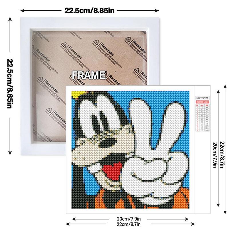 Cartoon Character Pattern DIY Diamond Arts Colorful Painting Kit with Frame, DIY 5D Diamond Arts Painting Kit, Wall Art Decor for Home