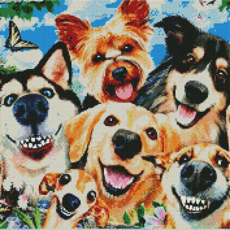 Dog Pattern Diamonds Art Colorful Painting Kit without Frame, 1 Set DIY Animals Diamonds Art Crafts with Painting Tool, Creative Wall Art Decorations for Home Office