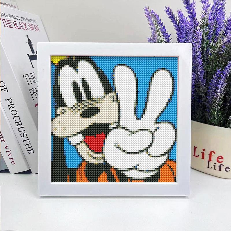 Cartoon Character Pattern DIY Diamond Arts Colorful Painting Kit with Frame, DIY 5D Diamond Arts Painting Kit, Wall Art Decor for Home