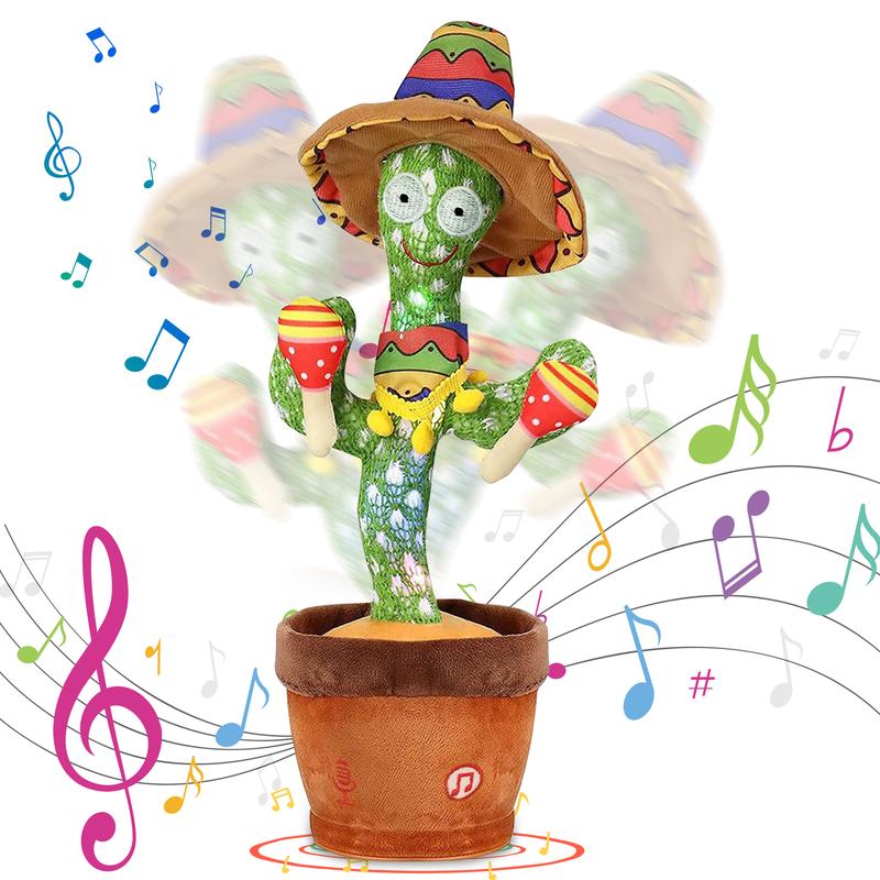 Christmas Gift Dancing Talking Cactus,Dancing Talking Animal Toys,Educational Toy,Repeating & Singing What You Say,Birthday Gift