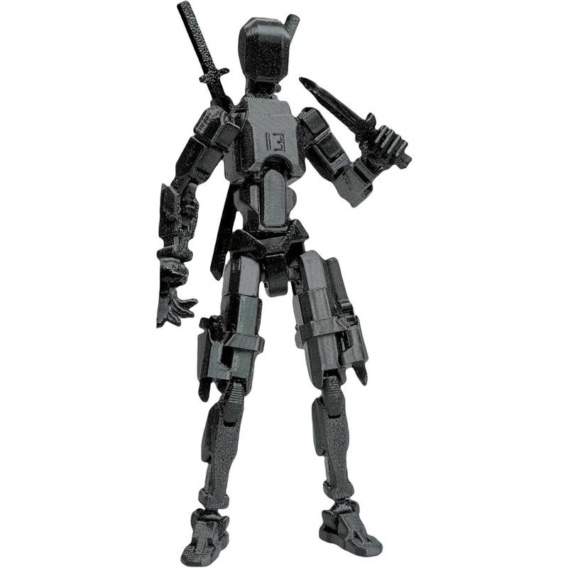 (Assembed 3D Printed 5.54'' Dummy13 Action Figure, Multi-Jointed Tian13, Articulated T13 Desktop Decoration,12 in 1 d13 Accessories Best Birthday Festival Gift