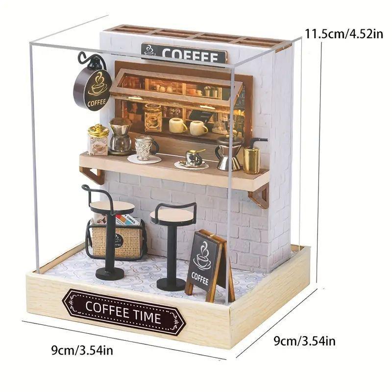 Coffee Shop Design Building Block Toys for Teens, 1 Box Creative Micro Building Block Kit for Room Decor, DIY Handicraft Build Kit Gift, Stocking Fillers