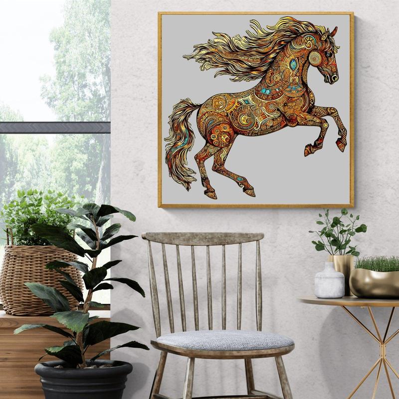 Galloping Horse Wooden Jigsaw Puzzle - Classic & Novelty Toy