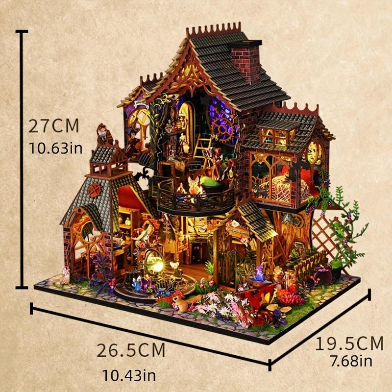 DIY Wooden DIY Miniature House Kit, Vintage DIY Miniature House Kit, 3D Puzzle, DIY Miniature Kit, Home Desktop Decor Micro Model,  Christmas Gift Set, Compact House Deshae