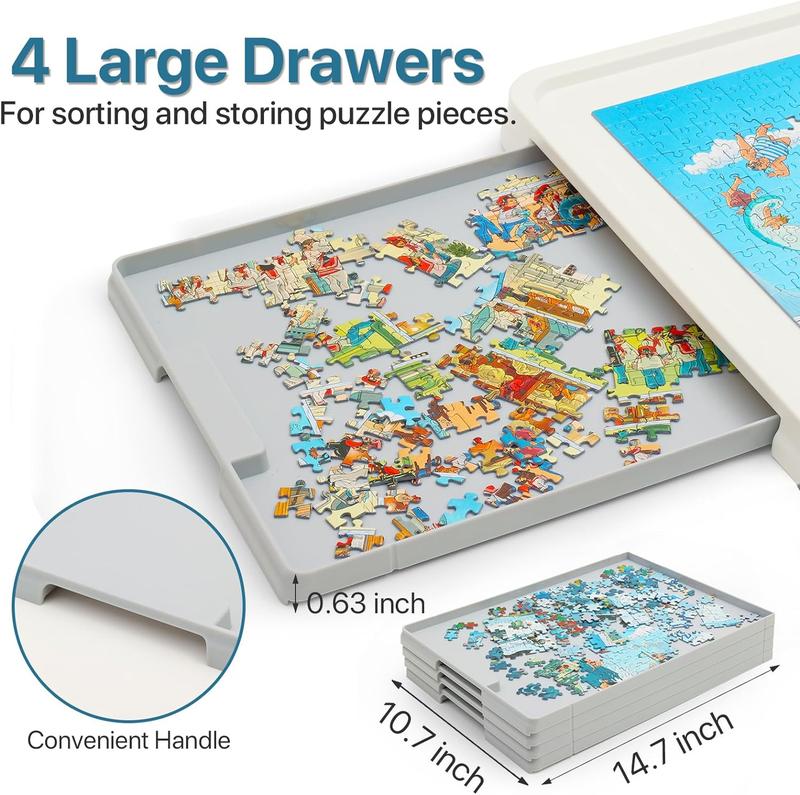 1500PCS Rotating Plastic Puzzle Board with Drawers and Cover 35