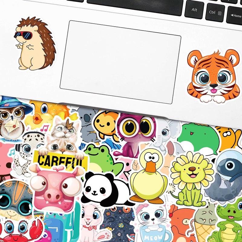 Cartoon Animal Pattern Decorative Stickers Set, 100pcs DIY Decoration For Scrapbooking, Stationary Crafts And Kids Room Wall Decor, DIY Decorative Accessories, Party Favor