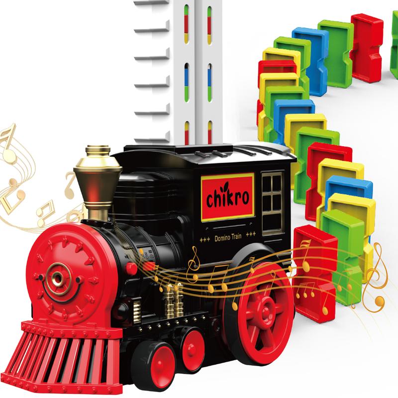 Christmas Chikro Dominos Train Toys for Kids 3-5 - 120PCS Dominos Stem Montessori Toy 3-10 Year Old Boy Girl Birthday Gifts Boys Toys Stocking Stuffers Presents Gift