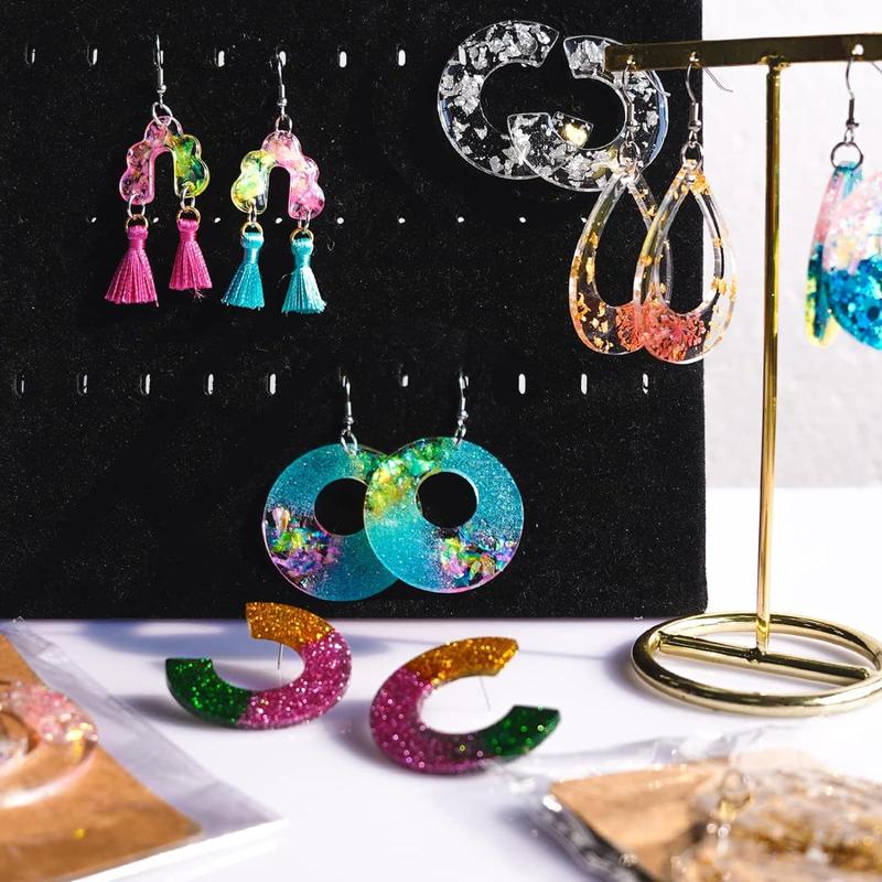 Resin Earring Kit for Beginners, Epoxy Resin Supplies, Resin Kits and Molds Complete Set Include Dried Flowers, Earring Hooks for DIY Earring and Jewelry Earring Making - LET'S RESIN