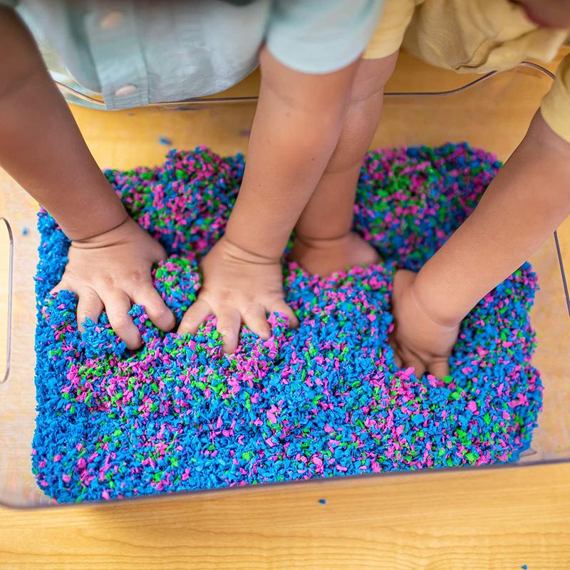 Educational Insights Playfoam Pluffle for Sensory Bins 4-Pack Red, Blue, Orange & Black, Ages 3+