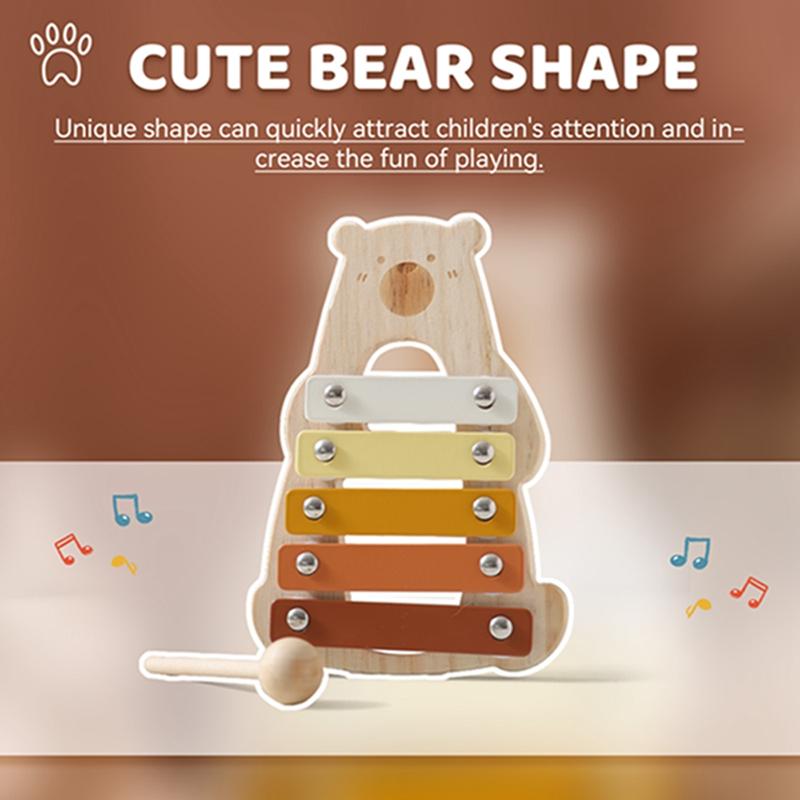 Baby Montessori Toys Cartoon Bear Percussion Instrument Toys Educational Preschool Toy for Baby Early Musical Instruments Gift