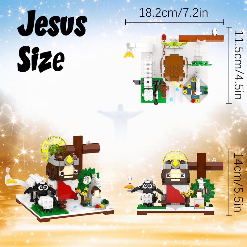 Jesus Building Block Sets, Little Jesus Christ Toy Figures Christianity Decor, Inspirational Christian Gifts for Women Men Kids Age 6+.(351PCS)