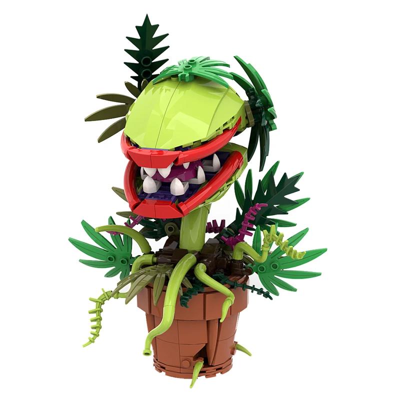 324PCS Little Shop of Audrey II Piranha Plant Flower Building Block Horrors Sets Christmas Halloween Model Gift for Adults TV Fans Gift