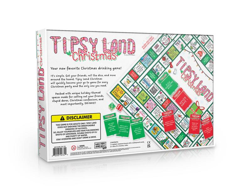 Tipsy Land Christmas Party Board Game - Fun Adult Holiday Drinking Game