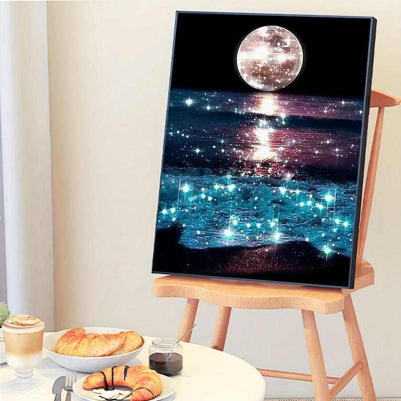 Starry Night Sea Pattern DIY Painting by Numbers Kit without Frame, 1 Set DIY Paint by Number Kit, Wall Art Decoration for Home Living Room Bedroom