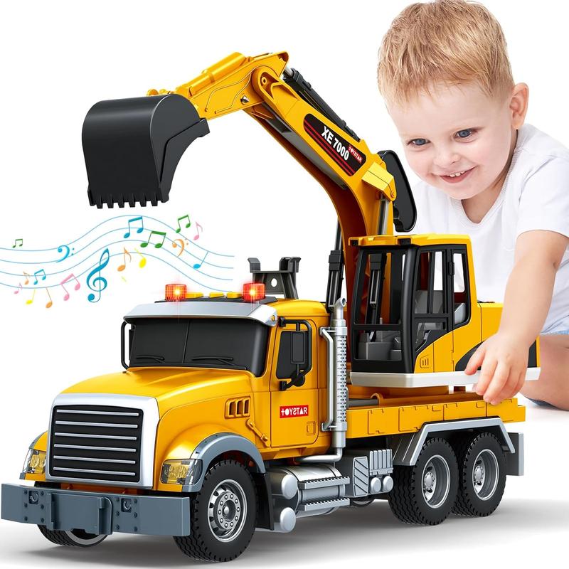 Toy Truck, Large Excavator Truck Toy for 3 4 5 6 Year Old Boys,Truck Toy with Sound and Light,Kids Toddlers Birthday Gifts for Boys & Girls