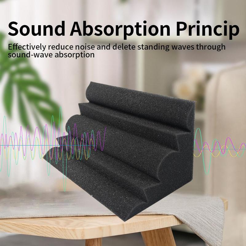 Acoustic Bass Traps Corner Foam Panel, 12pcs Soundproof High Density Sound Absorption Studio Corner Foam Pads