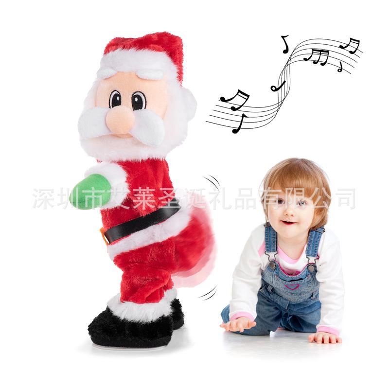 Creative Christmas Electric Singing Dancing Shaking Hip Twisting Butt Santa Claus, Cross-Border Hot Selling Electric Plush Saint