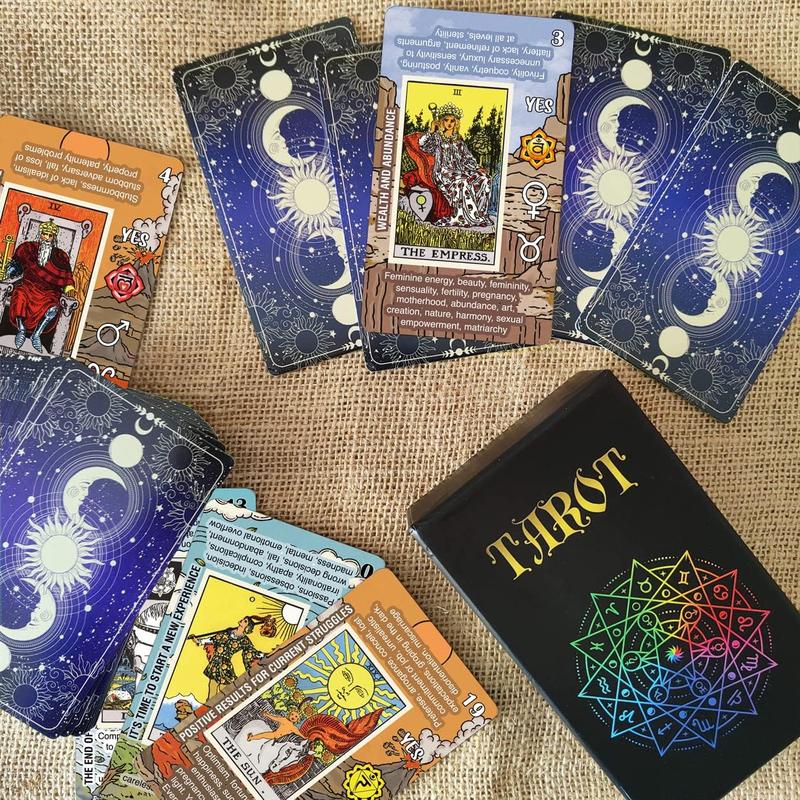 Tarot Cards for Beginners, Learning Tarot Deck, No Guide Book Needed, Tarot Cards with Meanings on Them