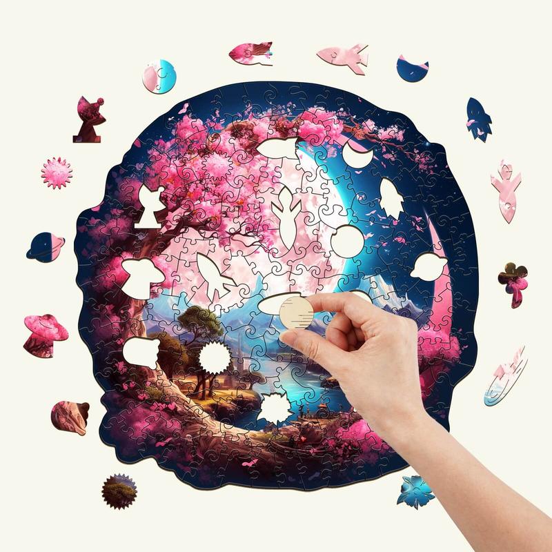 Beautiful Moon Wooden Jigsaw Puzzle for Kids and Adults