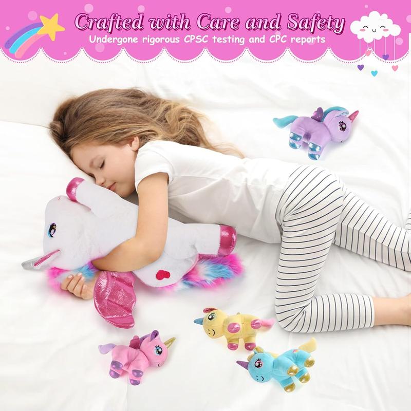 Christmas gift for girls Mommy Unicorn & 4 Baby Unicorns 5-Piece Plush Set - Perfect Gift for Girls Ages 3-8