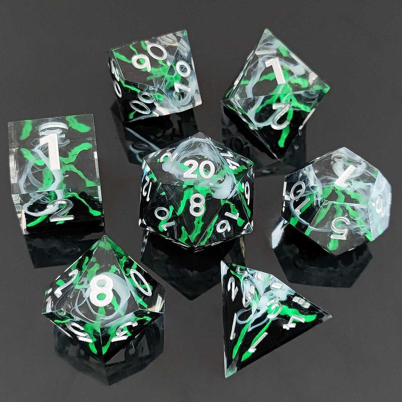 Multi Pattern Resin Dice Set, 7 Counts set Colorful Dice, Polyhedral Dice for D&D and Fantasy Games, Game Accessories for Men and Women