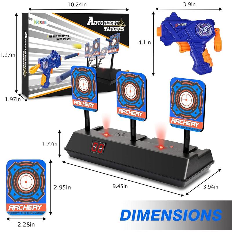 KKONES Electric Scoring Auto Reset Dart Toy Gun for Nerf Guns, Shooting Toys for Age 3-6+ Years Old Kids