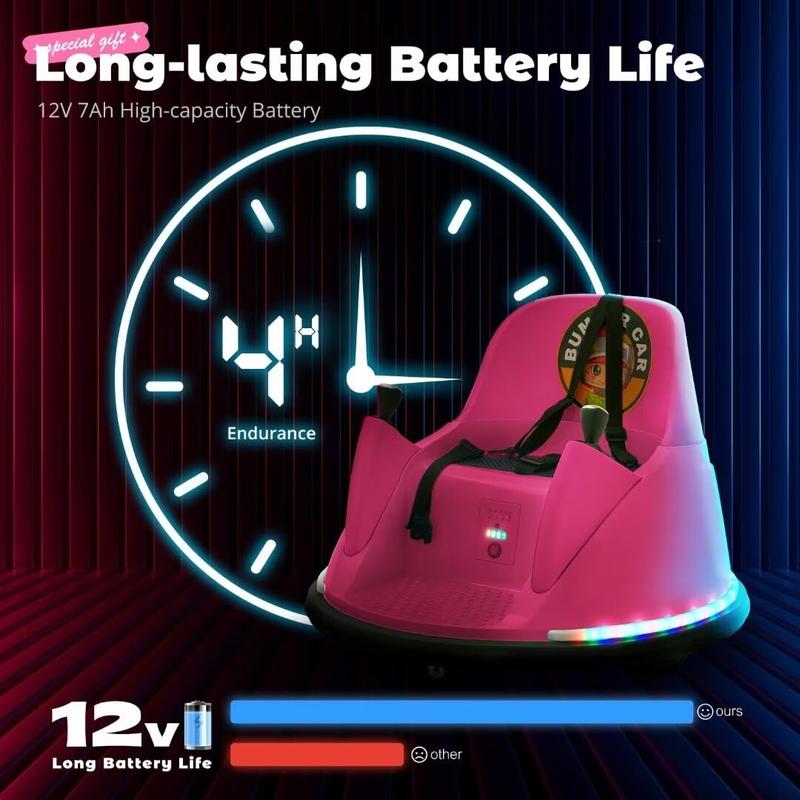 Zupapa 12V Bumper Car for Kids Toddler 1.5-6 Years with Remote Control Bluetooth Music 3 Speeds DIY License Plate Electric Ride on Toys Pass CPSIA ASTM Tests with CPC FCC certifications