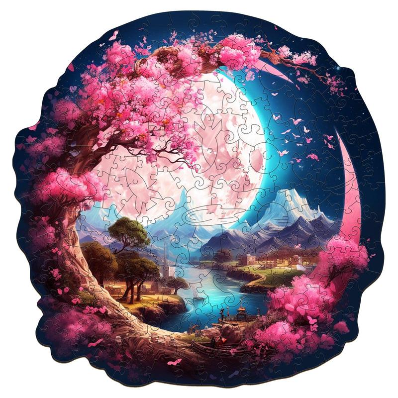 Beautiful Moon Wooden Jigsaw Puzzle for Kids and Adults