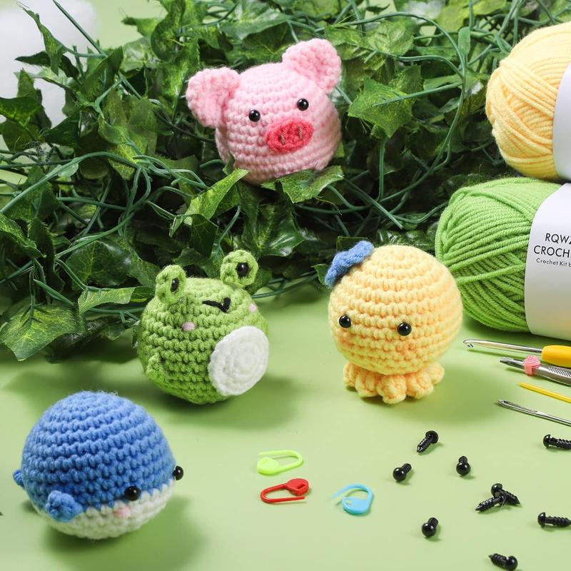 Animals Beginners Crochet Kits - Crochet Set for Starters Adult Kids with Step-by-Step Video Tutorials and Enough Yarns, Hook, Accessories