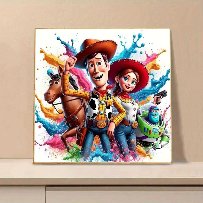 Toy Story Themed Cartoon Pattern DIY Diamond Arts Colorful Painting Kit without Frame, DIY 5D Diamond Art Painting for Home Bedroom Wall Decor