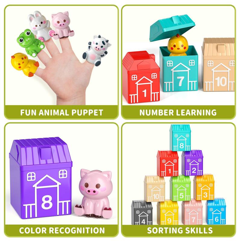 Learning Toy , 20PCS Farm Animals Toys Montessori Counting, Matching, Sorting Sensory Toys,Christmas Birthday Gifts Toys