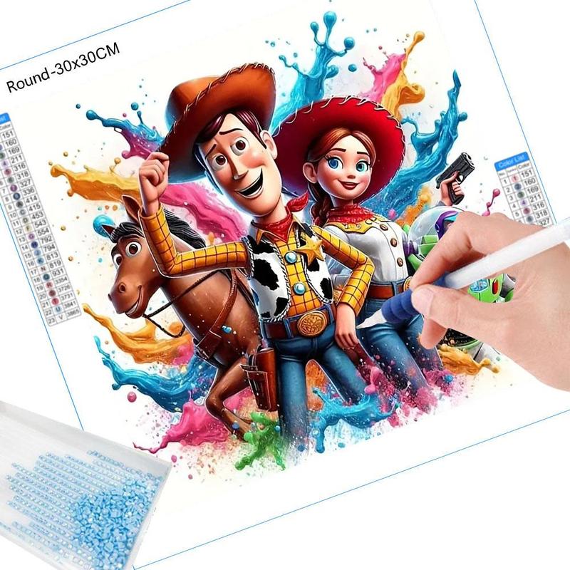 Toy Story Themed Cartoon Pattern DIY Diamond Arts Colorful Painting Kit without Frame, DIY 5D Diamond Art Painting for Home Bedroom Wall Decor