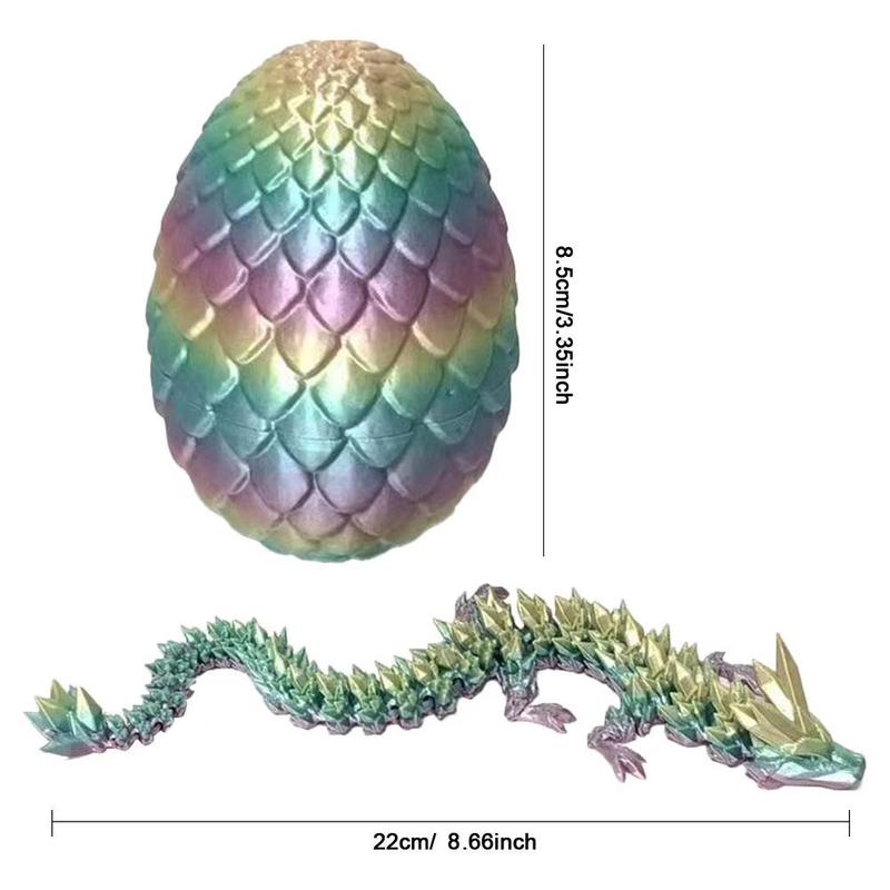 3D Printed Dragon Egg Chinese Dragon Babies Figurine Fun Home Office Decor Full Articulated Dragon Toys for Kids Ages 6+