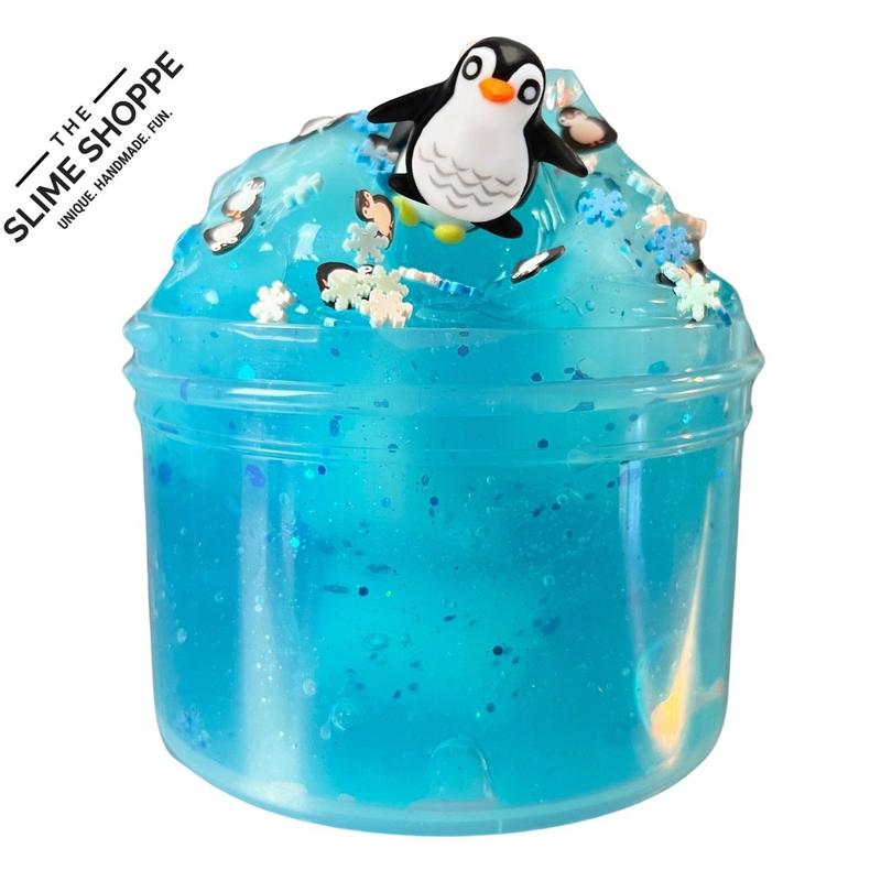 Clear Putty | Sponge Cube Penguin Iceberg | Party Kit 6oz Slime