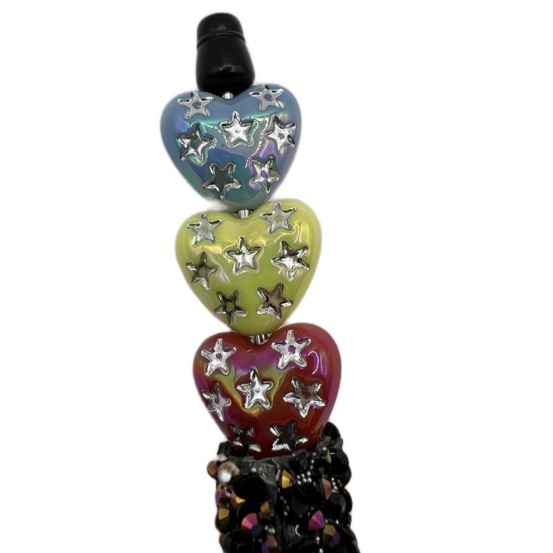 19.5mm Hearts with Star beads 30pcs for DIY Pens bead mix