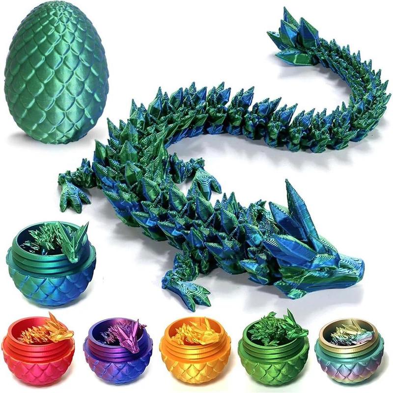 3D Printed Dragon Egg Chinese Dragon Babies Figurine Fun Home Office Decor Full Articulated Dragon Toys for Kids Ages 6+