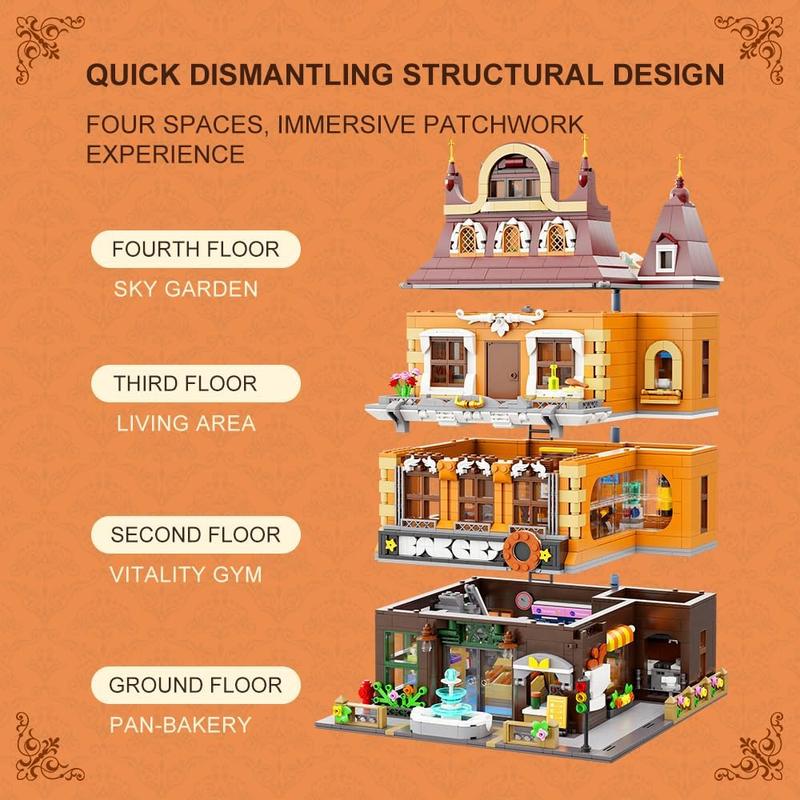 PANTASY European Bakery Modular Building Set, Construction Building Kit for Adults and Teen, Famous Landmarks Collection Model Building Blocks Set Toys, City Simulation, Fall Deals For You, Lowest Price Across All Platforms (2663 pieces) (85013)