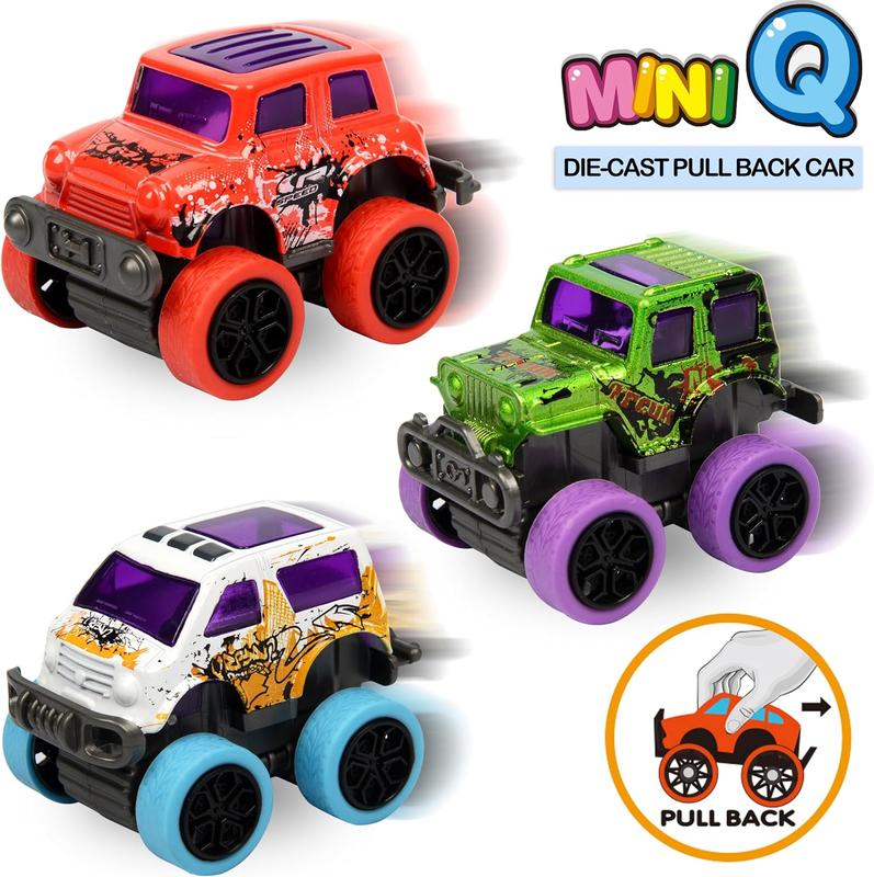 8 Pack Die-cast Mini Monster Truck for Boys and Girls,Pull Back Alloy Trucks Toy,Mini Pull Back Cars,Die-cast Race Cars for Kids Party Favors