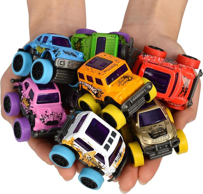 8 Pack Die-cast Mini Monster Truck for Boys and Girls,Pull Back Alloy Trucks Toy,Mini Pull Back Cars,Die-cast Race Cars for Kids Party Favors