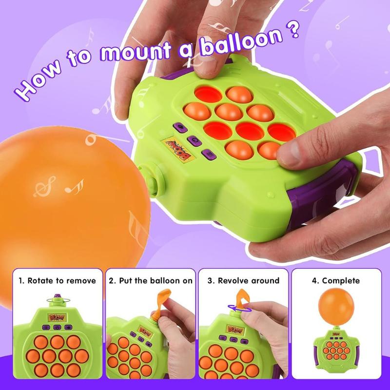 Boom of Balloons Pop Games, 2024 Upgraded Pop Fidget Push Game, Pop it Game Blowing Balloons Surprise Excitement Fast Push Game, Handheld Bubble Game for Kids, Great for Teen Party Games for Groups, Family Interactive Game popits